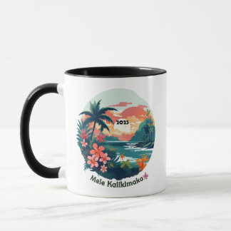 Mele Kalikimaka Tropical Island 2023 Label Mugg
