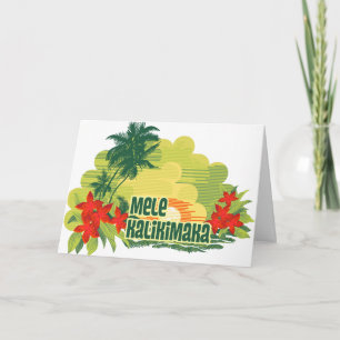 Mele Kalikimaka Tropical Island Hawaiian jul Helgkort