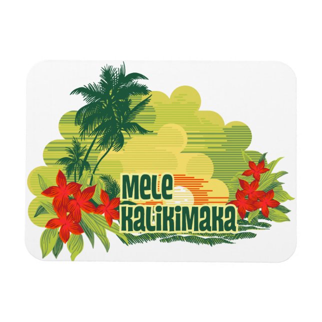 Mele Kalikimaka Tropical Island Hawaiian jul Magnet (Horisontell)