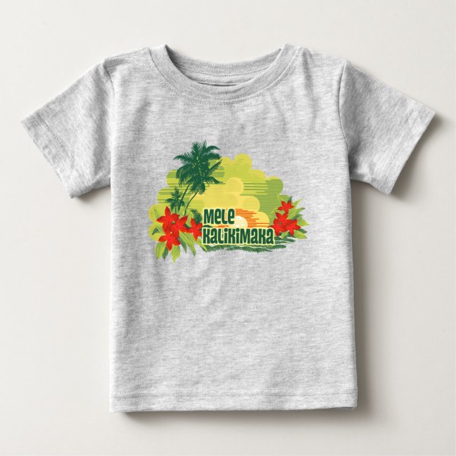 Mele Kalikimaka Tropical Island Hawaiian jul T-shirt (Framsida)