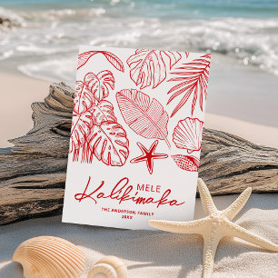 Mele Kalikimaka Tropical jul Julkort