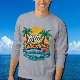 Mele Kalikimaka Tropical jul Lång Ärmad Tröja