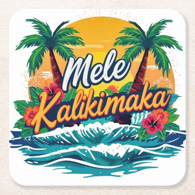 Mele Kalikimaka Tropical jul Underlägg Papper Kvadrat (Framsidan)