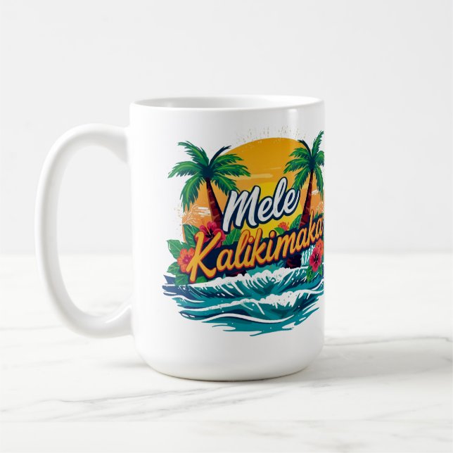 Mele Kalikimaka Tropical jul Unisex Kaffemugg (Vänster)