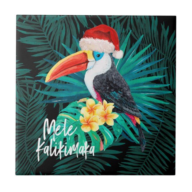 Mele Kalikimaka Tropical Jungle Birds Kakelplatta (Framsidan)