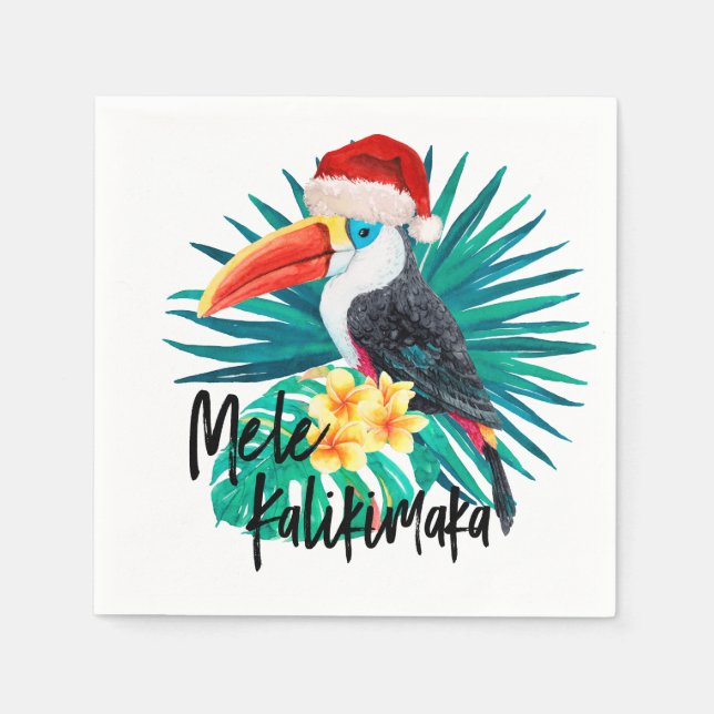 Mele Kalikimaka Tropical Jungle Birds Pappersservett (Framsidan)