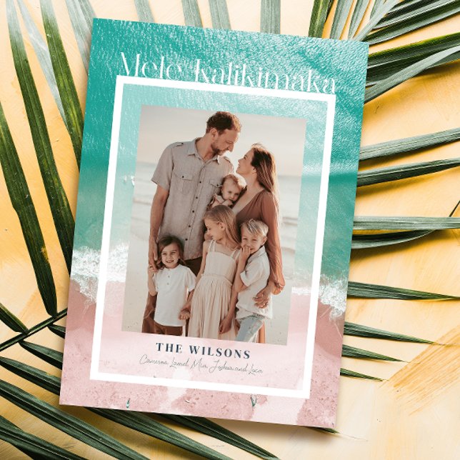 Mele Kalikimaka Tropical Ocean Helgdag Photo Card Inbjudningar (Skapare uppladdad)