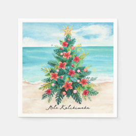 Mele Kalikimaka Tropical Palm Tree Christmas Pappersservett