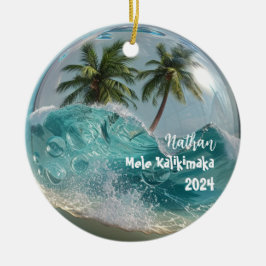 Mele Kalikimaka Tropical Snö Globe Ornament