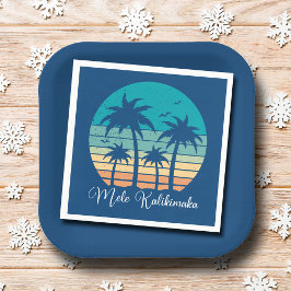 Mele Kalikimaka Tropical Sunset jul Party Pappersservett