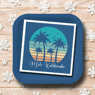 Mele Kalikimaka Tropical Sunset jul Party Pappersservett