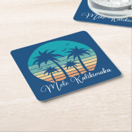 Mele Kalikimaka Tropical Sunset jul Party Underlägg Papper Kvadrat