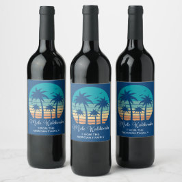 Mele Kalikimaka Tropical Sunset jul Party Vinflaska Etikett