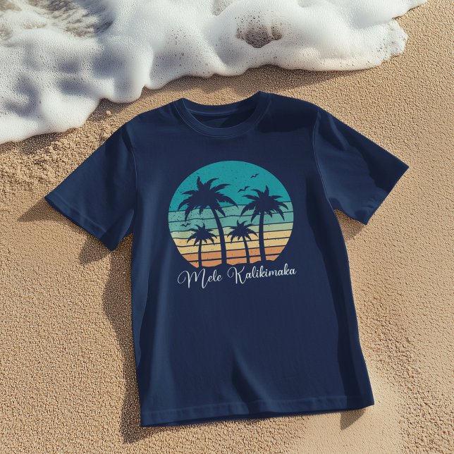 Mele Kalikimaka Tropical Sunset jul T Shirt (Skapare uppladdad)