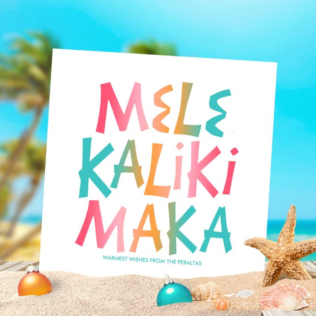 Mele Kalikimaka Tropical Typography jul Julkort (Skapare uppladdad)
