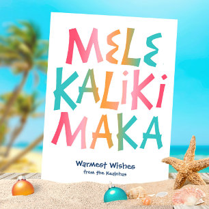 Mele Kalikimaka Tropical Typography jul Julkort