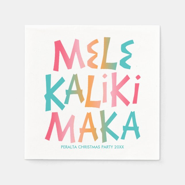 Mele Kalikimaka Tropical Typography jul Pappersservett (Framsidan)