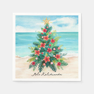 Mele Kalikimaka Tropisk Palmkristalljul Pappersservett