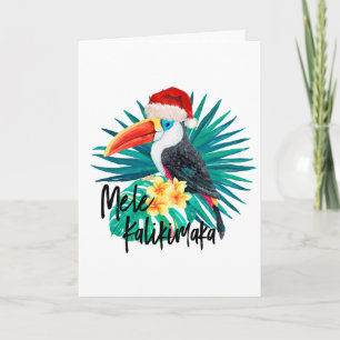Mele Kalikimaka tropiska djungelfåglar Helgkort