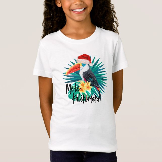 Mele Kalikimaka tropiska djungelfåglar T Shirt (Framsida)