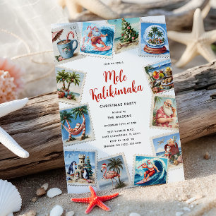 Mele Kalikimaka Tropiska Frimärken Julfest Inbjudningar