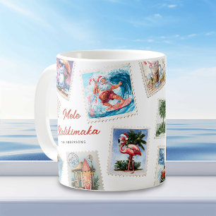 Mele Kalikimaka Tropiska Frimärken Kaffemugg