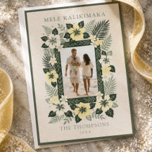 Mele Kalikimaka Tropiskt Blommigt Foto