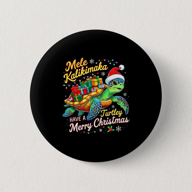 Mele Kalikimaka Turtley Have A Merry Christmas  Knapp (Framsida)