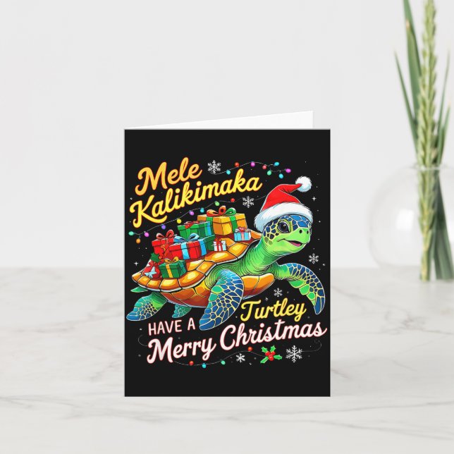 Mele Kalikimaka Turtley Have A Merry Christmas  Kort (Framsida)