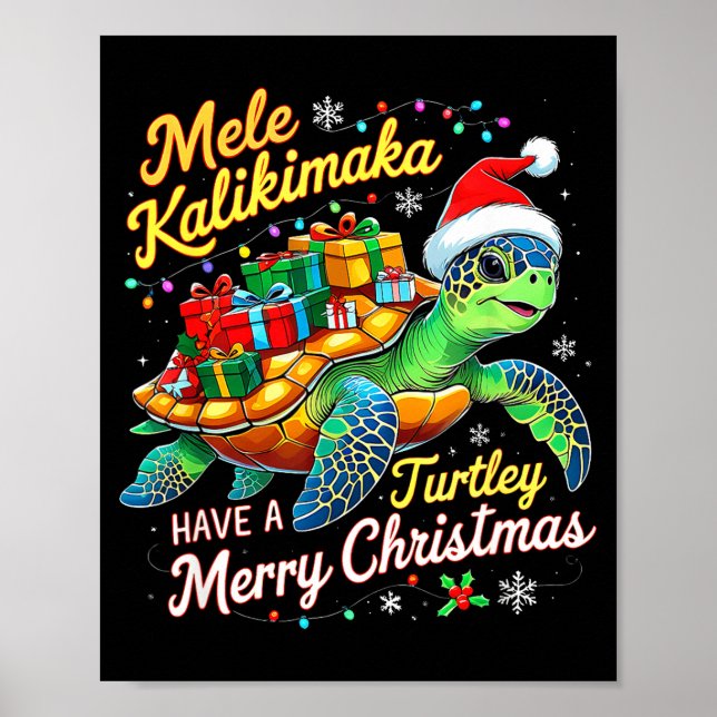 Mele Kalikimaka Turtley Have A Merry Christmas  Poster (Framsidan)