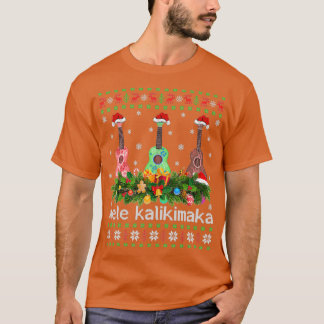 Mele Kalikimaka Ukulele Guitar Ugly Ukulele Kristu T Shirt