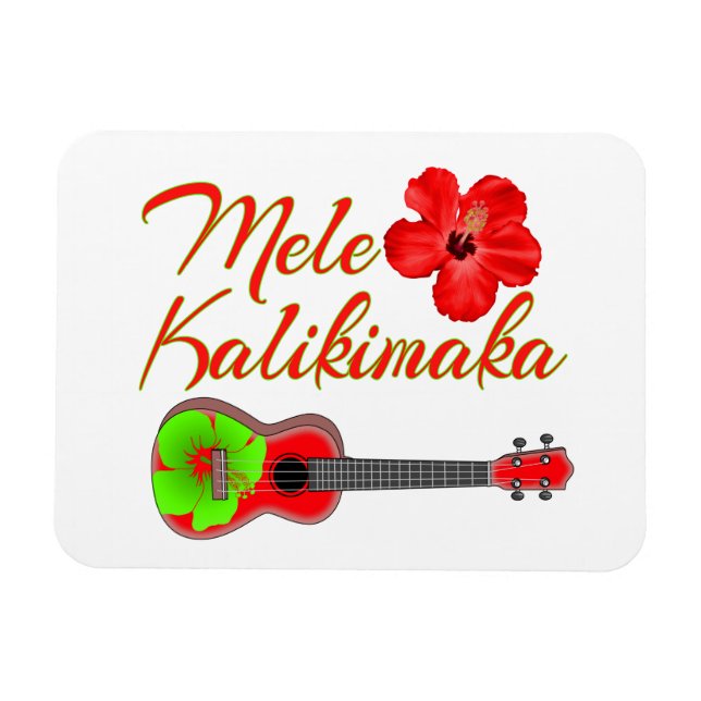 Mele Kalikimaka Ukulele Magnet (Horisontell)