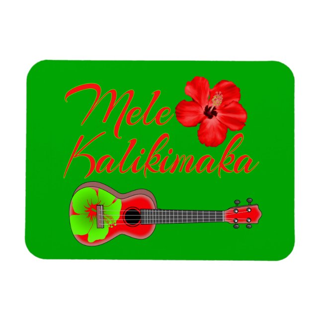 Mele Kalikimaka Ukulele Magnet (Horisontell)