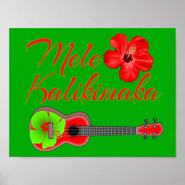 Mele Kalikimaka Ukulele Poster (Framsidan)