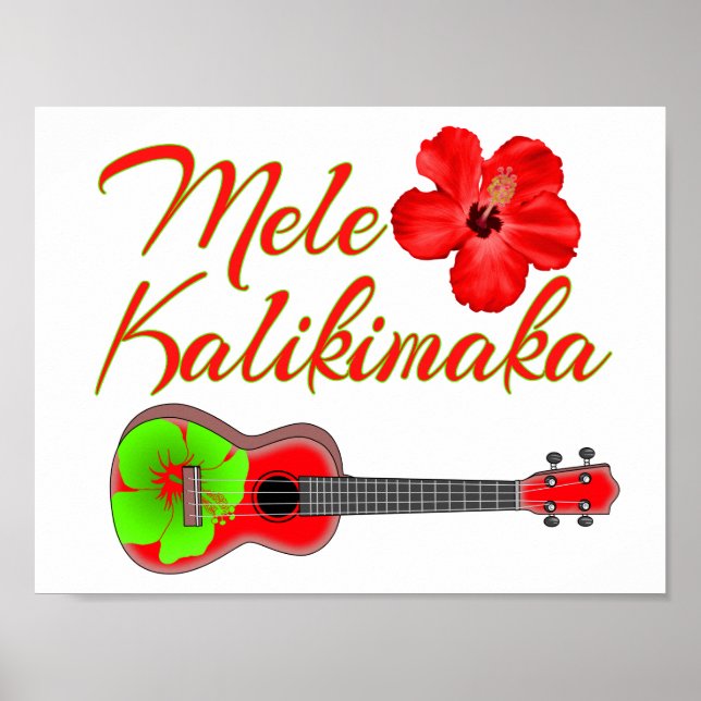 Mele Kalikimaka Ukulele Poster (Framsidan)