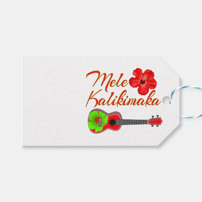 Mele Kalikimaka Ukulele Presentetikett (Framsidan (Horisontell))