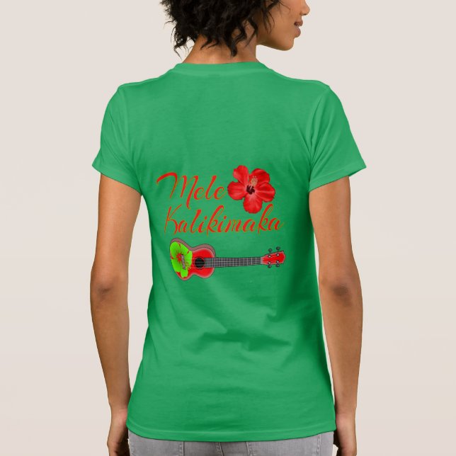 Mele Kalikimaka Ukulele T Shirt (Baksida)