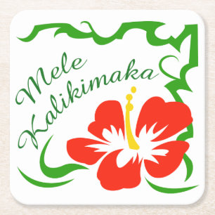 Mele Kalikimaka Underlägg Papper Kvadrat