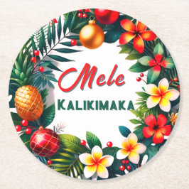 Mele Kalikimaka Underlägg Papper Rund
