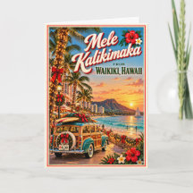 Mele Kalikimaka Waikiki Hawaii Vintage Jul