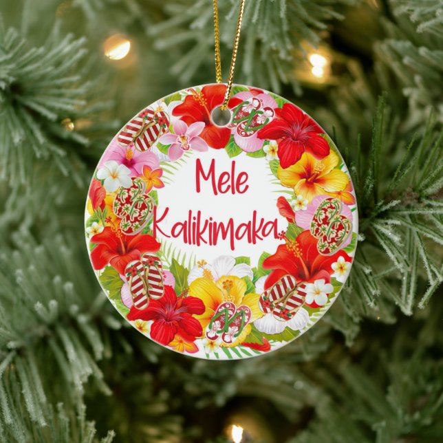 Mele Kalikimaka Wandan Round Ornament (Träd)