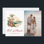 Mele Kalikimaka Watercolor Beach Blommigt Photo Julkort<br><div class="desc">Vattenfärgsfotot Mele Kalikimaka-helgdag med en vattenfärgstryck av en tropisk strand med blommor och ett Julhälsningar skript i ett handskrivet skript på framsidan och en vattenfärgsstrand och illustrationer av blommigten längst bak. Anpassa enkelt det här vackra helgdag med foton och text.</div>