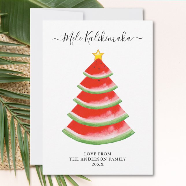 Mele Kalikimaka Watermelon Julkort (Skapare uppladdad)