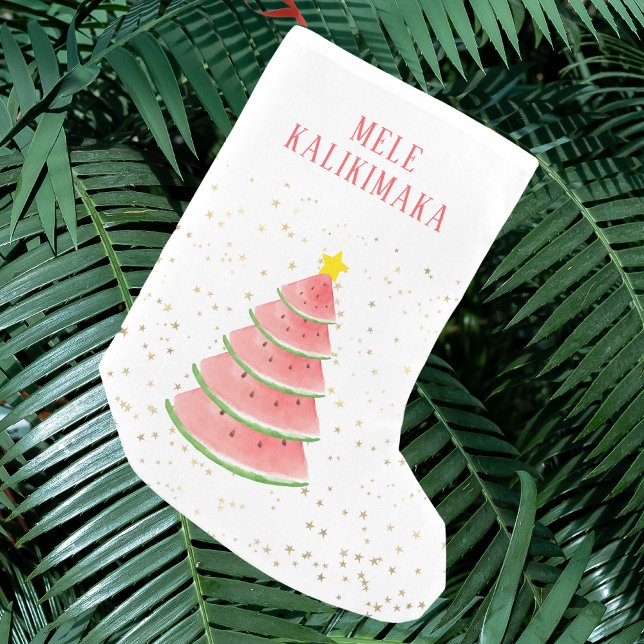 Mele Kalikimaka Watermelon Träd Liten Julstrumpa (Skapare uppladdad)