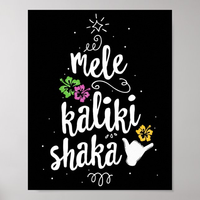 Mele Kalki Shaka Hawaii Julgran Kalikimaka Poster (Framsidan)