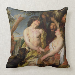 Meleager och Atalanta (olja på kanfas) Kudde