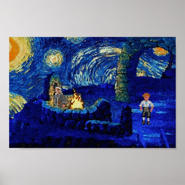 Melee Starry Night TShirts Gadgets Ansikte Masks Poster (Framsidan)