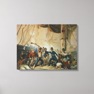 Meleen ombord chesapeaken, 1813 canvastryck