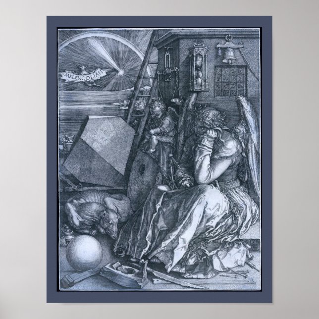 Melencolia I av Albrecht Dürer Poster (Framsidan)