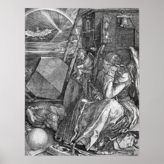 Melencolia Print av Albrecht Durer Poster (Framsidan)